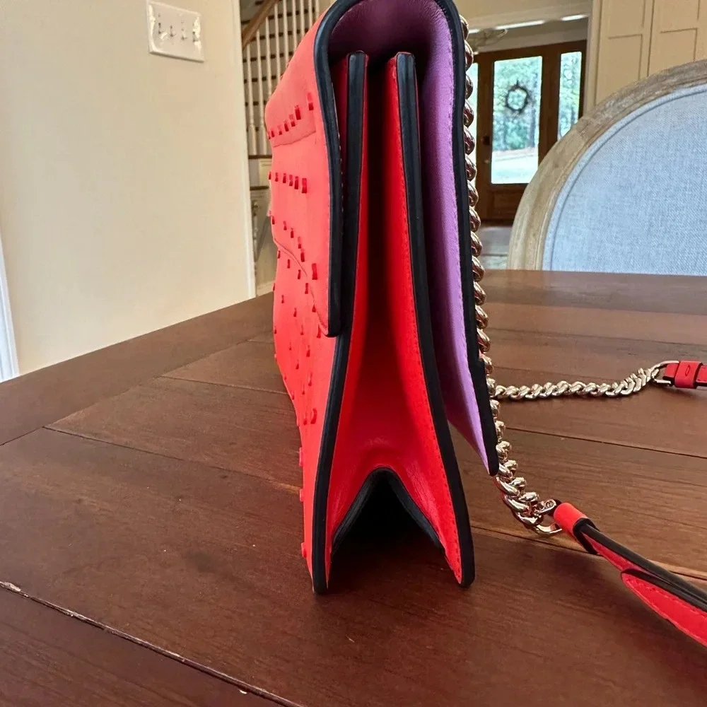 Ferragamo Vara Hearts Shoulder Bag in Candy Apple Red RARE